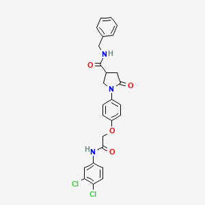 N-Benzyl-1-(4-{2-[(3,4-dichlorophenyl)amino]-2-oxoethoxy}phenyl)-5-oxo-3-pyrrolidinecarboxamide