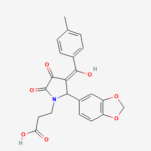 3-{2-(1,3-benzodioxol-5-yl)-4-hydroxy-3-[(4-methylphenyl)carbonyl]-5-oxo-2,5-dihydro-1H-pyrrol-1-yl}propanoic acid