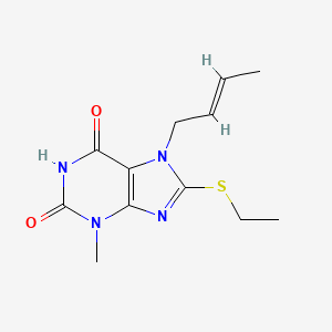 molecular formula C12H16N4O2S B11091902 7-[(2E)-but-2-en-1-yl]-8-(ethylsulfanyl)-3-methyl-3,7-dihydro-1H-purine-2,6-dione 