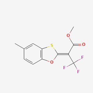 Methyl (2E)-3,3,3-trifluoro-2-(5-methyl-1,3-benzoxathiol-2-ylidene)propanoate