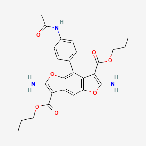 molecular formula C26H27N3O7 B11091916 Dipropyl 4-[4-(acetylamino)phenyl]-2,6-diaminofuro[2,3-F][1]benzofuran-3,7-dicarboxylate 