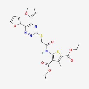 Diethyl 5-[({[5,6-di(furan-2-yl)-1,2,4-triazin-3-yl]sulfanyl}acetyl)amino]-3-methylthiophene-2,4-dicarboxylate