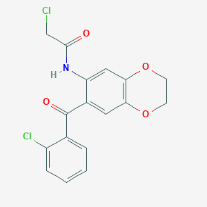 molecular formula C17H13Cl2NO4 B11091950 2-chloro-N-[7-(2-chlorobenzoyl)-2,3-dihydro-1,4-benzodioxin-6-yl]acetamide 