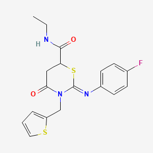 (2Z)-N-ethyl-2-[(4-fluorophenyl)imino]-4-oxo-3-(thiophen-2-ylmethyl)-1,3-thiazinane-6-carboxamide