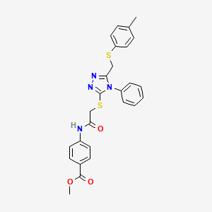 methyl 4-({[(5-{[(4-methylphenyl)sulfanyl]methyl}-4-phenyl-4H-1,2,4-triazol-3-yl)sulfanyl]acetyl}amino)benzoate