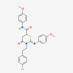 (2Z)-3-[2-(4-chlorophenyl)ethyl]-N-(4-methoxyphenyl)-2-[(4-methoxyphenyl)imino]-4-oxo-1,3-thiazinane-6-carboxamide