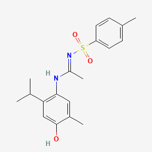 (1E)-N-[4-hydroxy-5-methyl-2-(propan-2-yl)phenyl]-N'-[(4-methylphenyl)sulfonyl]ethanimidamide