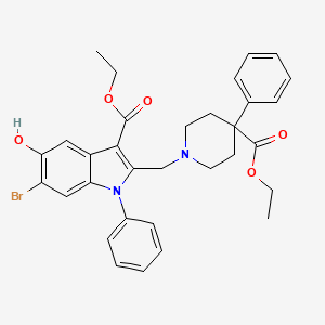 ethyl 6-bromo-2-{[4-(ethoxycarbonyl)-4-phenylpiperidin-1-yl]methyl}-5-hydroxy-1-phenyl-1H-indole-3-carboxylate