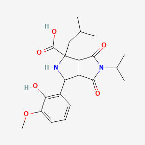 3-(2-Hydroxy-3-methoxyphenyl)-1-(2-methylpropyl)-4,6-dioxo-5-(propan-2-yl)octahydropyrrolo[3,4-c]pyrrole-1-carboxylic acid