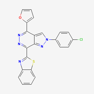 molecular formula C22H12ClN5OS B11092052 7-(1,3-benzothiazol-2-yl)-2-(4-chlorophenyl)-4-(furan-2-yl)-2H-pyrazolo[3,4-d]pyridazine 