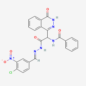 N-{2-[(2E)-2-(4-chloro-3-nitrobenzylidene)hydrazinyl]-2-oxo-1-(4-oxo-3,4-dihydrophthalazin-1-yl)ethyl}benzamide