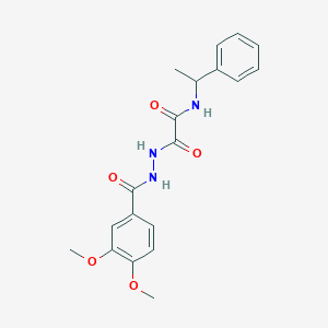 2-[2-(3,4-dimethoxybenzoyl)hydrazino]-2-oxo-N-(1-phenylethyl)acetamide