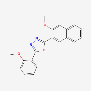 molecular formula C20H16N2O3 B11092068 2-(3-Methoxynaphthalen-2-yl)-5-(2-methoxyphenyl)-1,3,4-oxadiazole 