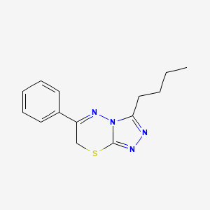 molecular formula C14H16N4S B11092078 3-butyl-6-phenyl-7H-[1,2,4]triazolo[3,4-b][1,3,4]thiadiazine 