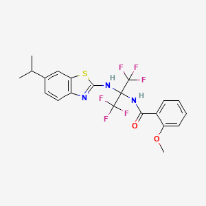 N-(1,1,1,3,3,3-hexafluoro-2-{[6-(propan-2-yl)-1,3-benzothiazol-2-yl]amino}propan-2-yl)-2-methoxybenzamide