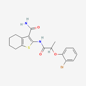 molecular formula C18H19BrN2O3S B11092093 2-{[2-(2-Bromophenoxy)propanoyl]amino}-4,5,6,7-tetrahydro-1-benzothiophene-3-carboxamide 