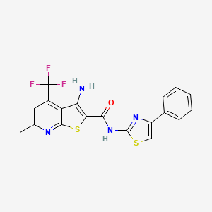 3-amino-6-methyl-N-(4-phenyl-1,3-thiazol-2-yl)-4-(trifluoromethyl)thieno[2,3-b]pyridine-2-carboxamide