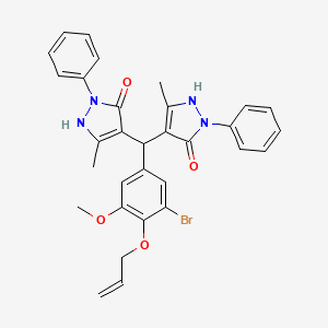 4,4'-{[3-bromo-5-methoxy-4-(prop-2-en-1-yloxy)phenyl]methanediyl}bis(3-methyl-1-phenyl-1H-pyrazol-5-ol)