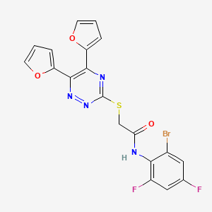 N-(2-bromo-4,6-difluorophenyl)-2-{[5,6-di(furan-2-yl)-1,2,4-triazin-3-yl]sulfanyl}acetamide