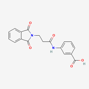 molecular formula C18H14N2O5 B11092178 3-{[3-(1,3-dioxo-1,3-dihydro-2H-isoindol-2-yl)propanoyl]amino}benzoic acid 