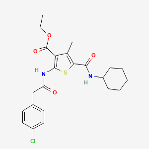 Ethyl 2-{[(4-chlorophenyl)acetyl]amino}-5-(cyclohexylcarbamoyl)-4-methylthiophene-3-carboxylate