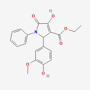 Ethyl 4-hydroxy-2-(4-hydroxy-3-methoxyphenyl)-5-oxo-1-phenyl-2,5-dihydro-1H-pyrrole-3-carboxylate