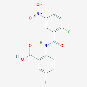 molecular formula C14H8ClIN2O5 B11092244 2-[(2-Chloro-5-nitrobenzoyl)amino]-5-iodobenzoic acid 