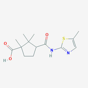 1,2,2-Trimethyl-3-[(5-methyl-1,3-thiazol-2-yl)carbamoyl]cyclopentanecarboxylic acid