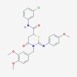 (2Z)-N-(3-chlorophenyl)-3-(3,4-dimethoxybenzyl)-2-[(4-methoxyphenyl)imino]-4-oxo-1,3-thiazinane-6-carboxamide