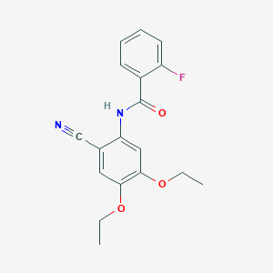 molecular formula C18H17FN2O3 B11092257 N-(2-cyano-4,5-diethoxyphenyl)-2-fluorobenzamide 