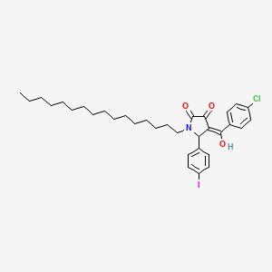 4-[(4-chlorophenyl)carbonyl]-1-hexadecyl-3-hydroxy-5-(4-iodophenyl)-1,5-dihydro-2H-pyrrol-2-one