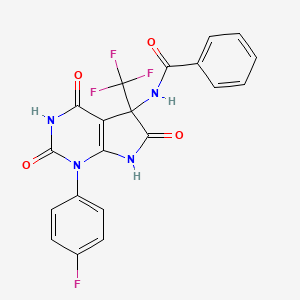 molecular formula C20H12F4N4O4 B11092272 N-[1-(4-fluorophenyl)-2,4,6-trioxo-5-(trifluoromethyl)-2,3,4,5,6,7-hexahydro-1H-pyrrolo[2,3-d]pyrimidin-5-yl]benzamide 