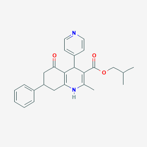 2-Methylpropyl 2-methyl-5-oxo-7-phenyl-4-(pyridin-4-yl)-1,4,5,6,7,8-hexahydroquinoline-3-carboxylate