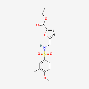 Furan-2-carboxylic acid, 5-[(4-methoxy-3-methylbenzenesulfonylamino)methyl]-, ethyl ester