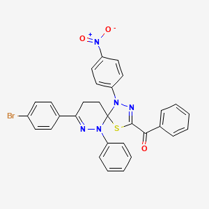 [8-(4-Bromophenyl)-1-(4-nitrophenyl)-6-phenyl-4-thia-1,2,6,7-tetraazaspiro[4.5]deca-2,7-dien-3-yl](phenyl)methanone