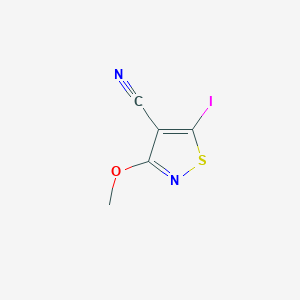 molecular formula C5H3IN2OS B11092325 5-Iodo-3-methoxy-1,2-thiazole-4-carbonitrile 