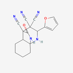 2-(2-Furyl)-10-oxotetrahydro-1H-8A,4-(epiminomethano)quinoline-3,3,4(2H,4AH)-tricarbonitrile