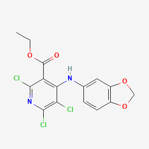 Ethyl 4-(1,3-benzodioxol-5-ylamino)-2,5,6-trichloropyridine-3-carboxylate