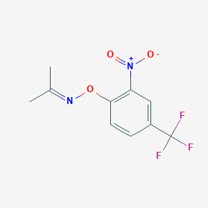 molecular formula C10H9F3N2O3 B11092340 N-[2-nitro-4-(trifluoromethyl)phenoxy]propan-2-imine 