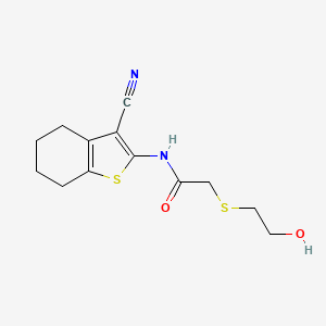 N-(3-cyano-4,5,6,7-tetrahydro-1-benzothiophen-2-yl)-2-[(2-hydroxyethyl)sulfanyl]acetamide