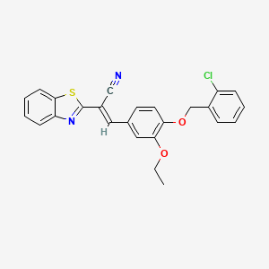 (2E)-2-(1,3-benzothiazol-2-yl)-3-{4-[(2-chlorobenzyl)oxy]-3-ethoxyphenyl}prop-2-enenitrile