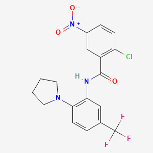 2-chloro-5-nitro-N-[2-(pyrrolidin-1-yl)-5-(trifluoromethyl)phenyl]benzamide