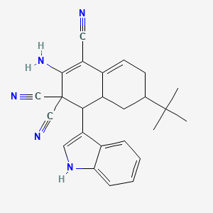 molecular formula C25H25N5 B11092451 2-amino-6-tert-butyl-4-(1H-indol-3-yl)-4a,5,6,7-tetrahydronaphthalene-1,3,3(4H)-tricarbonitrile 