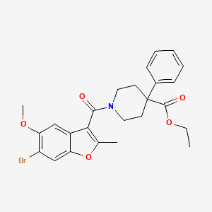 Ethyl 1-[(6-bromo-5-methoxy-2-methyl-1-benzofuran-3-yl)carbonyl]-4-phenylpiperidine-4-carboxylate