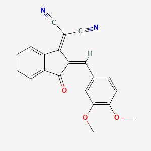 [(2Z)-2-(3,4-dimethoxybenzylidene)-3-oxo-2,3-dihydro-1H-inden-1-ylidene]propanedinitrile