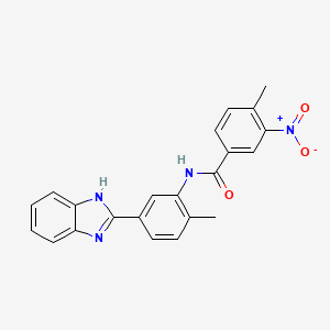 molecular formula C22H18N4O3 B11092479 N-[5-(1H-benzimidazol-2-yl)-2-methylphenyl]-4-methyl-3-nitrobenzamide 