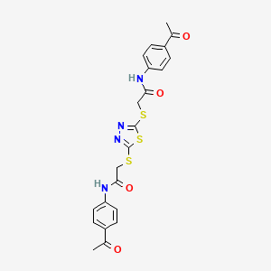 2,2'-(1,3,4-thiadiazole-2,5-diyldisulfanediyl)bis[N-(4-acetylphenyl)acetamide]