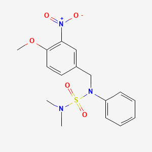 molecular formula C16H19N3O5S B11092501 Benzene, 4-[[[(dimethylamino)sulfonyl]phenylamino]methyl]-1-methoxy-2-nitro- 