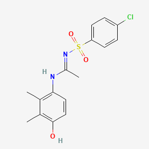 (1E)-N'-[(4-chlorophenyl)sulfonyl]-N-(4-hydroxy-2,3-dimethylphenyl)ethanimidamide