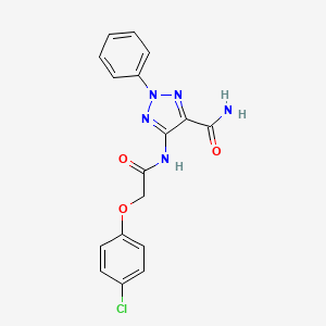 molecular formula C17H14ClN5O3 B11092520 5-{[(4-chlorophenoxy)acetyl]amino}-2-phenyl-2H-1,2,3-triazole-4-carboxamide 